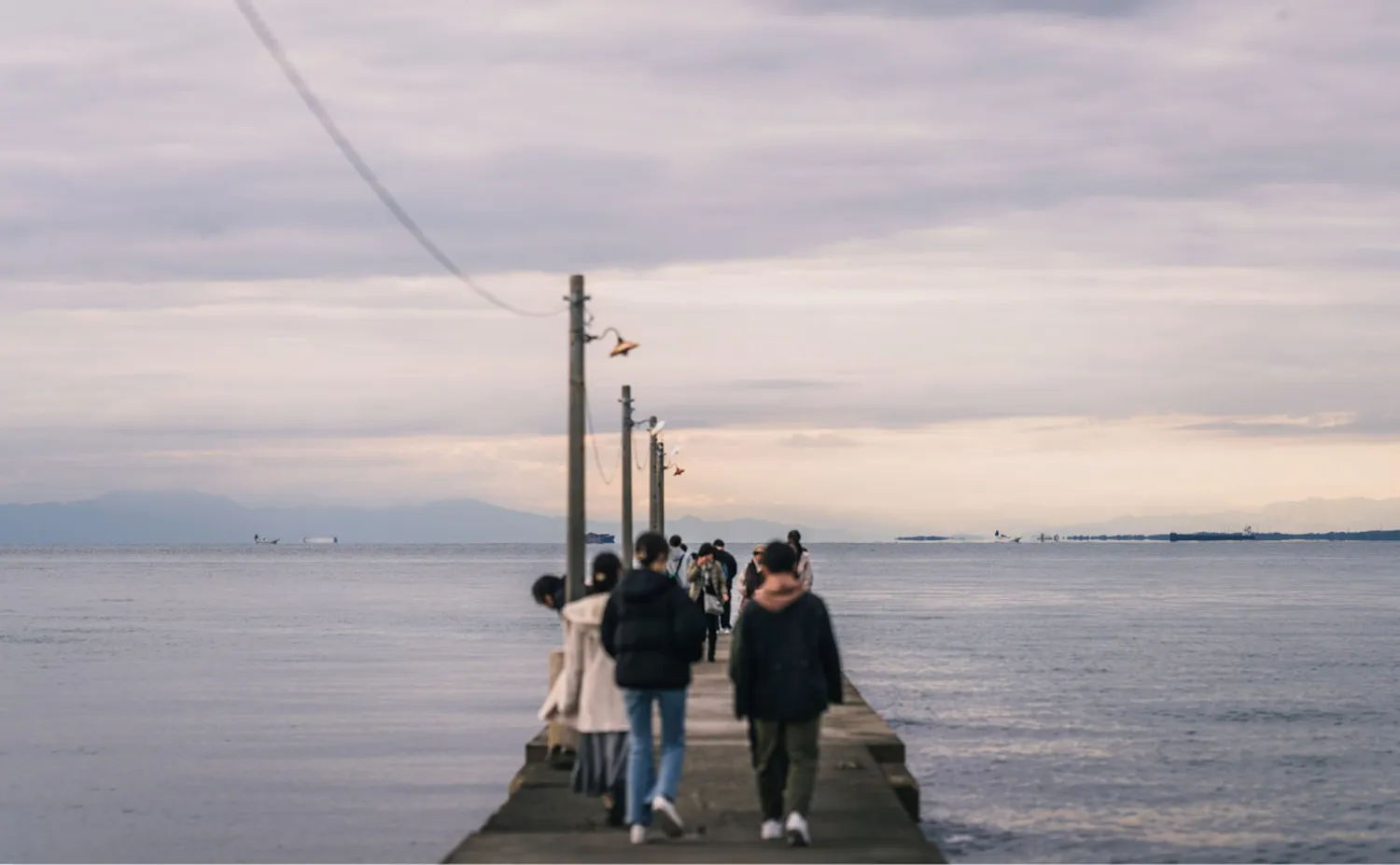 夕日が美しい岡本桟橋