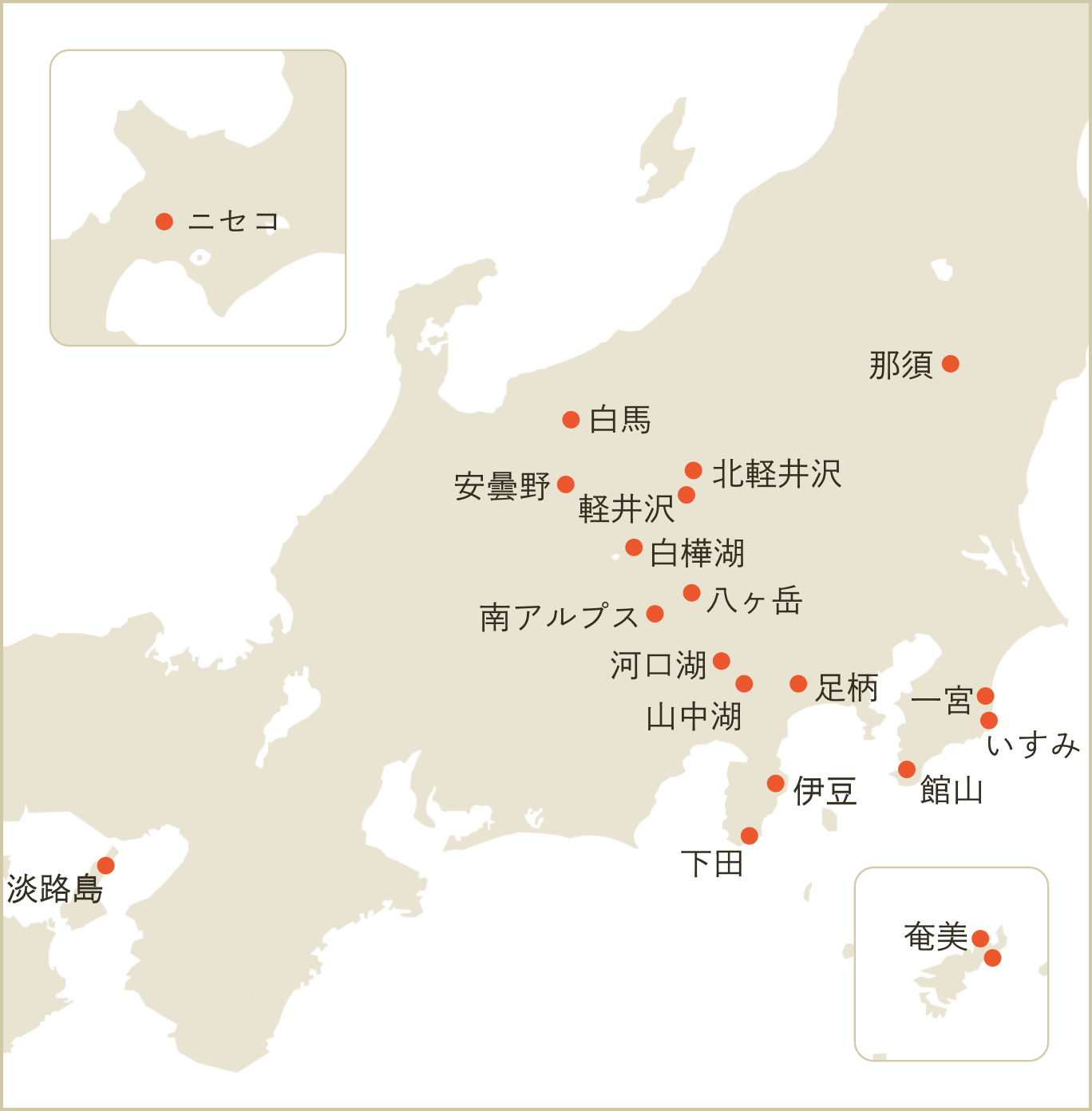 SANU 2nd Home 拠点マップ